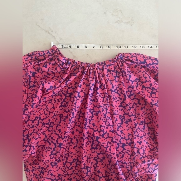 DEREK LAM Pink Floral Print Short Sleeve Blouse - Picture 7 of 10